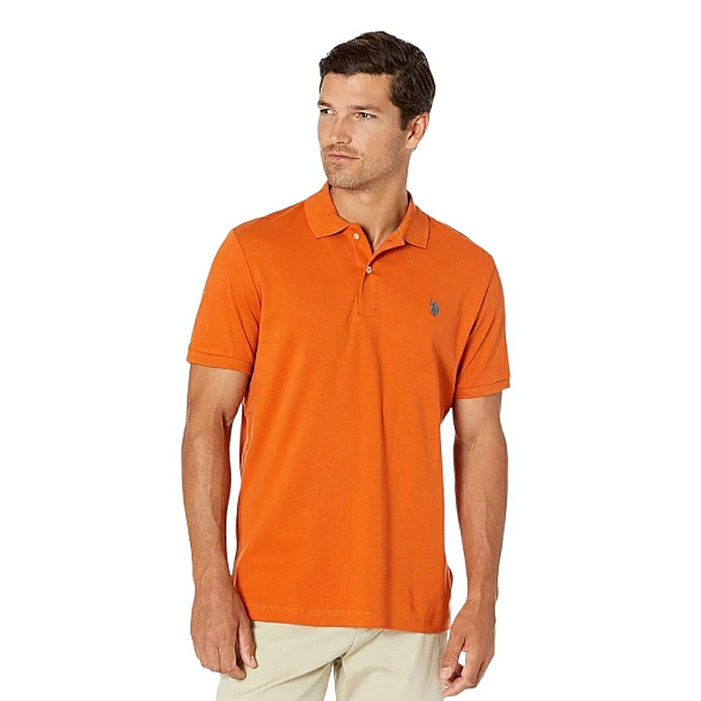 Polo Ralph Lauren 2 Button Placket Collar Short Sleeves Golf Polo Shirt L Orange